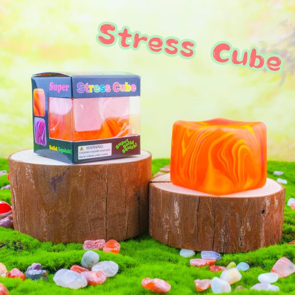NeeDoh Nice Cube ?C Solid Squish ?C Yellow & Orange