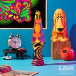 Lava? Lamp - 14.5'' Groovy Gradient Flocked Base - The Original Motion Light - Yellow Wax and Purple Liquid - Item #2015